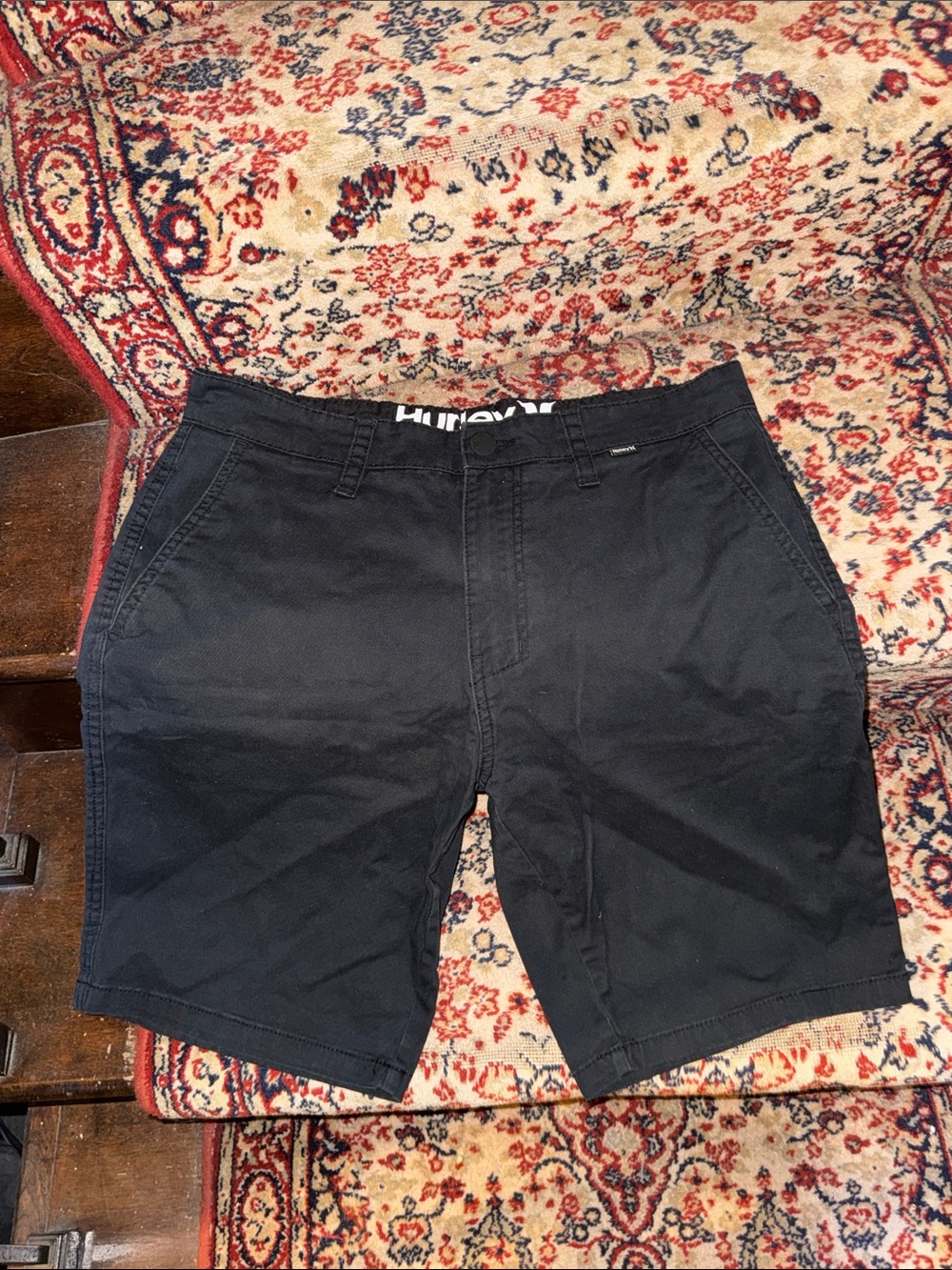 Hurley Men's Black Flat Front Shorts